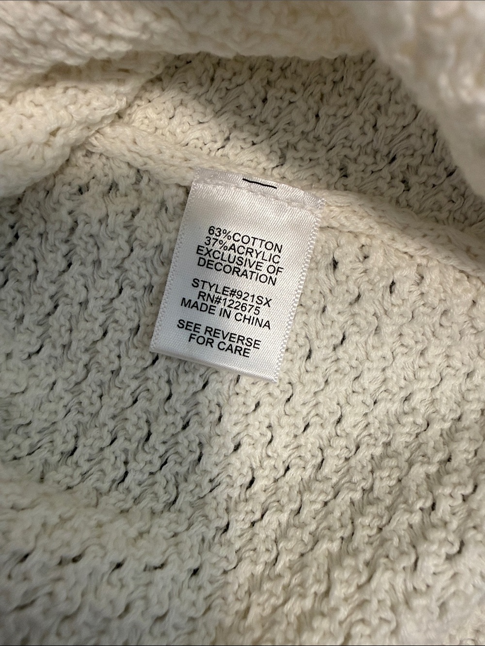 Lety & Me Josey Elbow Patch Cream Textured Crewneck Sweater S - Picture 6 of 16